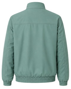 Chaqueta Bomber Ligera Personalizada Verde Menta para Hombre, Chaqueta Cortavientos Casual con Cierre Completo, Cuello Alto, Estilo Urbano Otoñal - Product Image 2