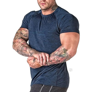 Men's Summer Casual Wear Woven Short Sleeve Breathable Compression T-Shirts Performance Fit <b>Athletic</b> OEM Slim Fit Shirt - Product Image 6