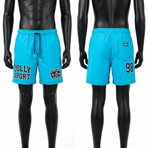 High Quality 200 GSM Poly Spandex Swim <b>Shorts</b> Gray Custom Silicone <b>Patch</b> Printed Logo <b>men's</b> <b>shorts</b> - Product Image 2