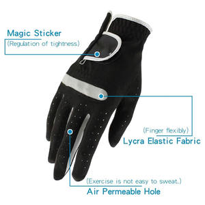 Gants de golf en cuir véritable Cabretta de qualité supérieure pour hommes, avec logo personnalisé, sangle de poignet réglable, antidérapants et respirants. - Product Image 5