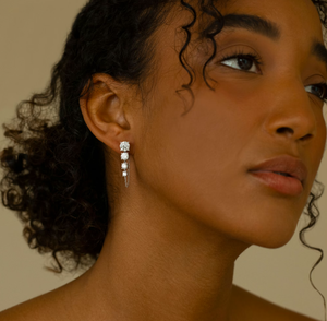 <b>Hoops</b> <b>Earrings</b> Diamond <b>Earrings</b> Gold and <b>Silver</b> <b>Earrings</b> Lab Grown Diamonds <b>Earrings</b> <b>Hoops</b> Fine Jewelry for Women - Product Image 6
