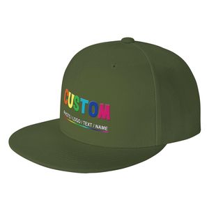หมวกแก๊ปแบบ snapback 6 แผง สีเขียวมะกอก ปักโลโก้ตัวอักษรสีรุ้งที่แผงด้านหน้า ปรับขนาดได้ เหมาะสำหรับทุกเพศ สวมใส่สบายๆ - Product Image 2