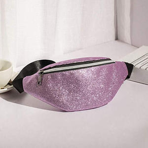 Unisex Glitter Waist Bag With Zipper Closure Pillow Shape For Daily Use - Product Image 3