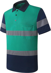 Summer Reflective Waterproof Plus Size Safety Polo Shirts <b>Night</b> Shift Work Wear <b>Road</b> Construction Hi Visibility Black - Product Image 3