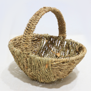 Cesta Ovalada Pequeña de Mimbre Rústico con Asa, Ecológica, Multifuncional, Multiusos, para Almacenamiento, Picnic, Regalo - Product Image 3