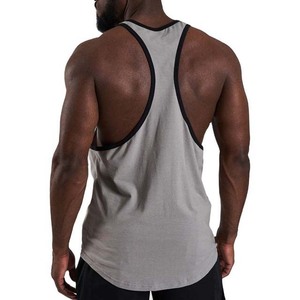 Débardeur en coton gris pour homme, couleur unie, col rond, respirant, tricoté, décontracté, pour l'entraînement - Product Image 5