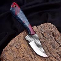 Couteau de chasse et de dépecage artisanal de qualité industrielle Nordic Forge avec lame à râper et manche en résine 8 pouces pour le camping et l'EDC
