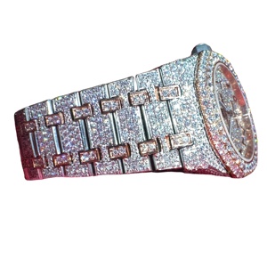 Reloj de Lujo Clásico de Moda con Moissanita de Calidad de Exportación, Hecho a Mano, Colores Personalizados, Correa de Acero Inoxidable, Movimiento Automático - Product Image 1