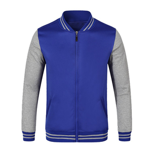 Blousons universitaires de baseball pour hommes grandes tailles, personnalisés OEM ODM, noirs, col montant, avec logo frontal, pour l'hiver et l'extérieur, vente en gros - Product Image 2