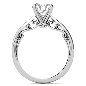Elegant Solitaire Round Cut Moissanite Ring 14K Solid White Gold Vintage Filigree Gallery Ring <b>Unique</b> Engagement Ring <b>For</b> <b>Her</b> - Product Image 6