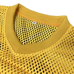 Camiseta de fútbol para hombre de alta calidad con logotipo personalizado del fabricante, cuello en V, 100% malla de poliéster, camiseta de corte cuadrado de gran tamaño, Color personalizado - Product Image 4