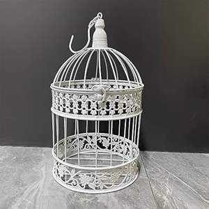 Jaula para Pájaros de Hierro Blanca con Diseño Moderno y Interior Espacioso para una Decoración Elegante del Hogar y la Comodidad de los Pájaros - Product Image 2