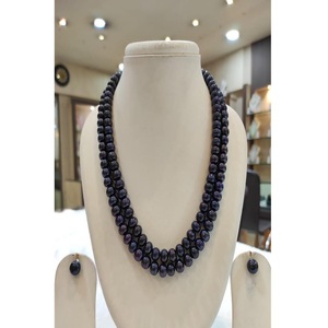 Graceful Premium Quality Imitation Pearl <b>Long</b> Mala Pearls 2 Row <b>Necklace</b> Earring Set Women Girls Weddings Engagements - Product Image 2