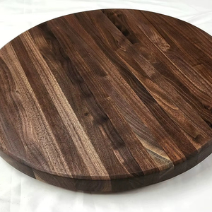 Wood Double Tier Rotating Tray Smooth-Spin Lazy Susan for Tabletop <b>Spice</b> Serving - Product Image 1
