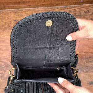 Personalized Fashion Women Real Genuine Leather Turquoise Stone <b>Crossbody</b> <b>Bags</b> Luxury Western Bohemian Fringe Handbag for Ladies - Product Image 6