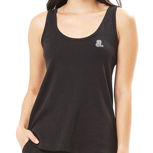 Women's Solid Casual Breathable Quick Dry Eco-Friendly <b>Flowy</b> Tank <b>Top</b> with Spandex/Cotton Jersey Fabric ODM Supply - Product Image 3