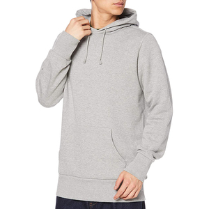 Sweat-shirt à capuche gris pour homme, manches longues, couleur unie, décontracté, pour l'automne, coupe classique, poches latérales, fermeture à cordon, 100% coton - Product Image 1