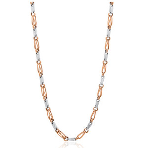Cadena de oro rosa de 18 quilates para hombre, tamaño regular, collar de oro real para hombre, elegante, de eslabones sólidos, joyería fina, clásico, de lujo. - Product Image 2