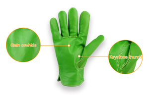 Gants de travail robustes pour hommes et femmes, en cuir de vachette 11 oz, cuir de chèvre épais, gants de sécurité pour hommes et femmes - Product Image 2