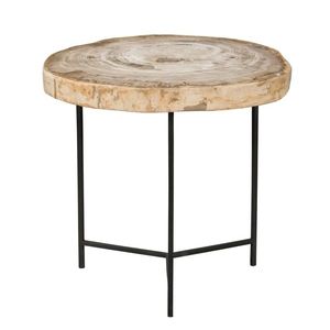 Table d'appoint compacte en fer avec plateau en bois, idéale pour les petits espaces, offrant une disposition efficace et une valeur décorative - Product Image 4