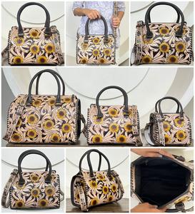 Bolsa de Viaje Profesional de Gran Capacidad, Precio de Fábrica, Bolsa de Cuero Hecha a Mano, Estilo Occidental, Mediana, Tipo Bandolera, para Mujer - Product Image 3