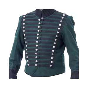 เสื้อแจ็คเก็ตทหารสีดำสำหรับผู้ชาย ปักลายทอง คอตั้ง แขนยาว ติดกระดุม ทรงปกติ สำหรับผู้ใหญ่ ฤดูร้อน/ฤดูใบไม้ผลิ - Product Image 2