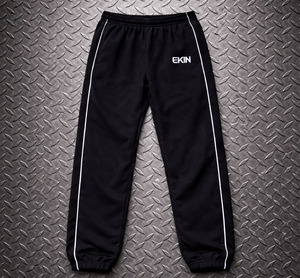 Pantalones de chándal jogger holgados de lana pesada con ribete en contraste, bordado, 100% algodón, OEM, para hombre, con logotipo personalizado al por mayor - Product Image 3