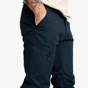 Men's Navy Softshell Trousers Regular Fit Zip Fly Water Resistant Outdoor Hiking Pants With Pockets All Seasons Wear - Product Image 4