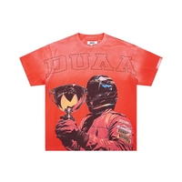 Camiseta de Manga Corta de Alta Calidad, 100% Algodón Tejido, Casual, Ecológica, Gruesa, con Estampado Digital, Transpirable, Lavado Ácido, Personalizada, Venta al Por Mayor