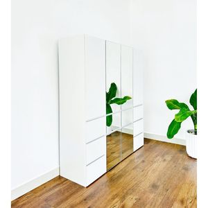 Armadio Modulare Elise Slim in Legno con Cassetti Bianchi, Elegante Sistema di Organizzazione - Product Image 5