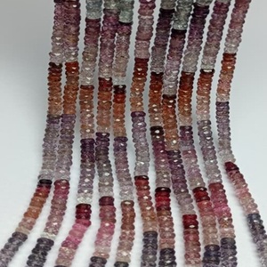 Cuentas facetadas de espinela natural multicolor con corte Heishi de tamaño 4mm-5mm para diseñar joyería única y atractiva. - Product Image 1