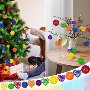 48pcs Colorful Wicker Rattan <b>Balls</b> Heart Shaped Vase <b>Bowl</b> Fillers Decorative Table Centerpieces Weddings Decorative Decor - Product Image 6