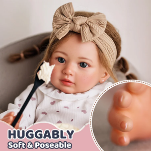 Poupée Reborn Babeside Candy de 22 pouces, petite fille tachetée, tête et membres en vinyle, corps en tissu, poupée bébé Reborn - Product Image 6