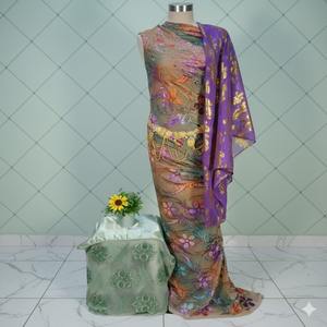 Luxury Somali <b>Velvet</b> Maqbal Dirac Elegant Jacquard Slub Plain Floral Woven 100% Silk <b>Evening</b> Garment Gold Accents Weddings - Product Image 1