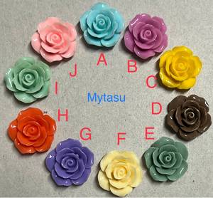 ลูกปัดเรซิ่นรูปดอกกุหลาบหลากสีแบบแบนสำหรับทำเครื่องประดับ DIY งานฝีมือตกแต่ง - Product Image 3