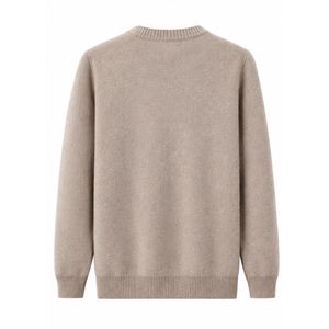 Suéter Informal Transpirable de Manga Raglán, Mezcla de Algodón de Tejido Fino, Cuello en V Liso, Color Beige Sólido, Suéteres de Punto para Uso Diario - Product Image 2