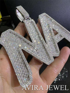 GRA Documents - Colgante de Diamante Moissanita Chapado en Oro Amarillo de Plata 925 Sólida, Joyería Hip Hop Unisex para Hombres y Mujeres - Product Image 3