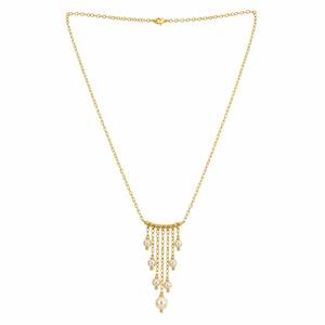 Collier personnalisé plaqué rhodium avec perles d'eau douce, franges en cascade, pendentif à pompon, chaîne en câble, bijoux de luxe pour femmes, pour mariée ou usage quotidien - Product Image 3