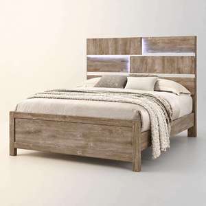 TECHCENTIAL BRP2220 Cadre de lit King Size en bois de style transitionnel fabriqué en Malaisie avec éclairage LED intégré, panneau MDF, conception démontable - Product Image 2