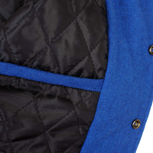 Blue <b>White</b> Varsity <b>Jacket</b> <b>Men</b> Preppy Style Regular Fit Turn-down Collar Button Closure Autumn Wear - Product Image 5
