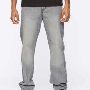 Jeans de Mezclilla para Hombre, Corte Recto, Cintura Alta, Lavado Arena, Ajuste Regular, Estilo Casual de Algodón, Temporada de Primavera - Product Image 2