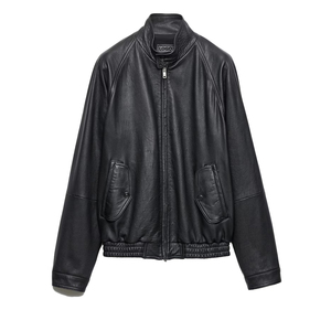 <b>Men's</b> Nappa <b>Leather</b> <b>Jacket</b> Luxury Genuine Lambskin Zip-Up Breathable Windproof Winter Custom OEM <b>leather</b> garment Manufacturer - Product Image 1