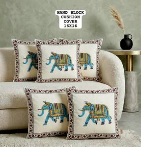 Hand Block Printed Pure Cotton Cushion <b>Covers</b> Handmade Indian Home Decor Pillow <b>Covers</b> <b>for</b> <b>Sofa</b> Bed Living Room - Product Image 3