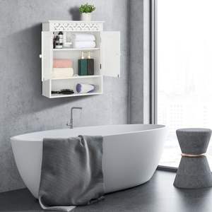 Gabinete de pared de doble puerta tallado FCH, diseño elegante para almacenamiento en el hogar o la oficina - Product Image 3