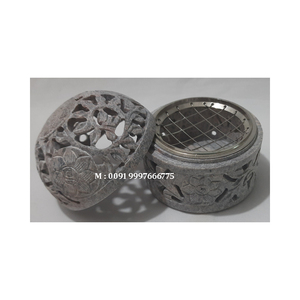Quemador de Incienso de Piedra de Savia Natural, Forma Redonda, Diseño Moderno Hecho a Mano con Acabado Pulido, Utilizado como Soporte para Agarbatti en Templos - Product Image 4