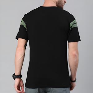 Camiseta informal de algodón a rayas para hombre, camiseta de manga corta transpirable y cómoda, estilo streetwear, camiseta de cuello redondo a la moda - Product Image 3