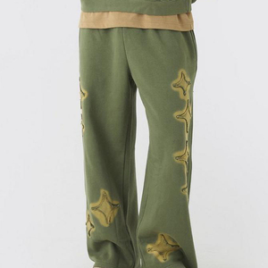 Ensemble de survêtements en coton imprimé sur toute la surface, effet vieilli, poids lourd, pour hommes, respirant, design personnalisé, survêtements vieillis - Product Image 4