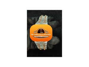 Reloj de Cuarzo Redondo de Acero Inoxidable para Hombre con Esfera de Diamantes de Imitación, Pantalla Analógica, Estilo Hip-Hop, Correa de 22 mm - Product Image 3