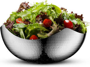 Bol à fruits secs en argent martelé en acier inoxydable martelé Accent Table décorative de luxe Snack Chips Bowl Design artisanal - Product Image 5