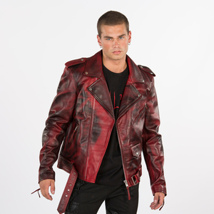 Blouson de motard formel pour homme en cuir métallisé, col montant, zippé, respirant, coupe-vent, streetwear, pour le printemps et l'automne - Product Image 3